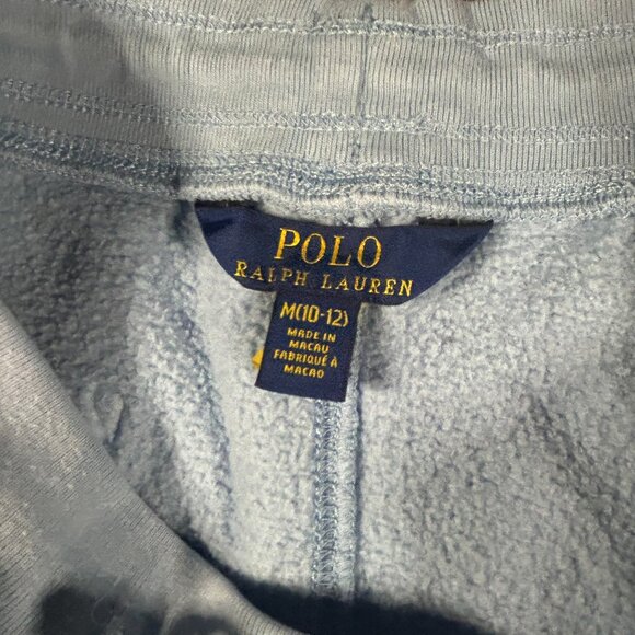 Polo Ralph Lauren Shorts Boys Size M 10/12 Baby Blue Fleece Casual Active Sports - Picture 7 of 8